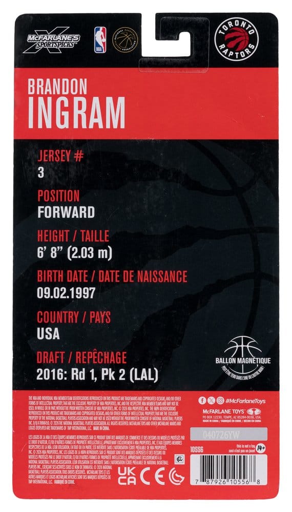 McFarlane Toys NBA SportsPicks Brandon Ingram Toronto Raptors Actionfigur
