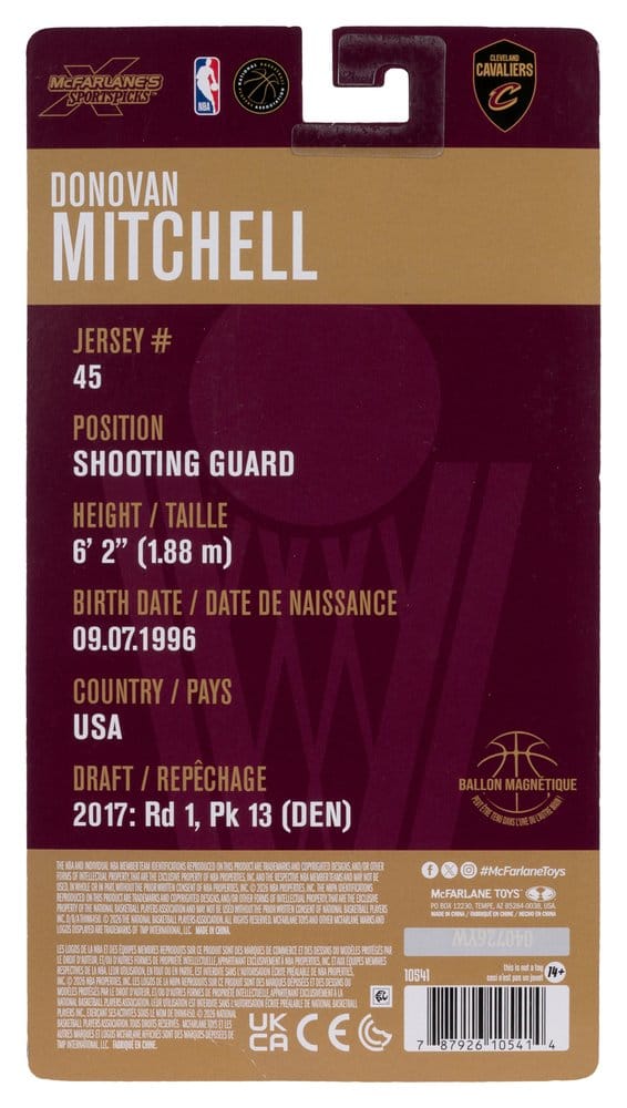McFarlane Toys NBA SportsPicks Donovan Mitchell Cleveland Cavaliers Actionfigur