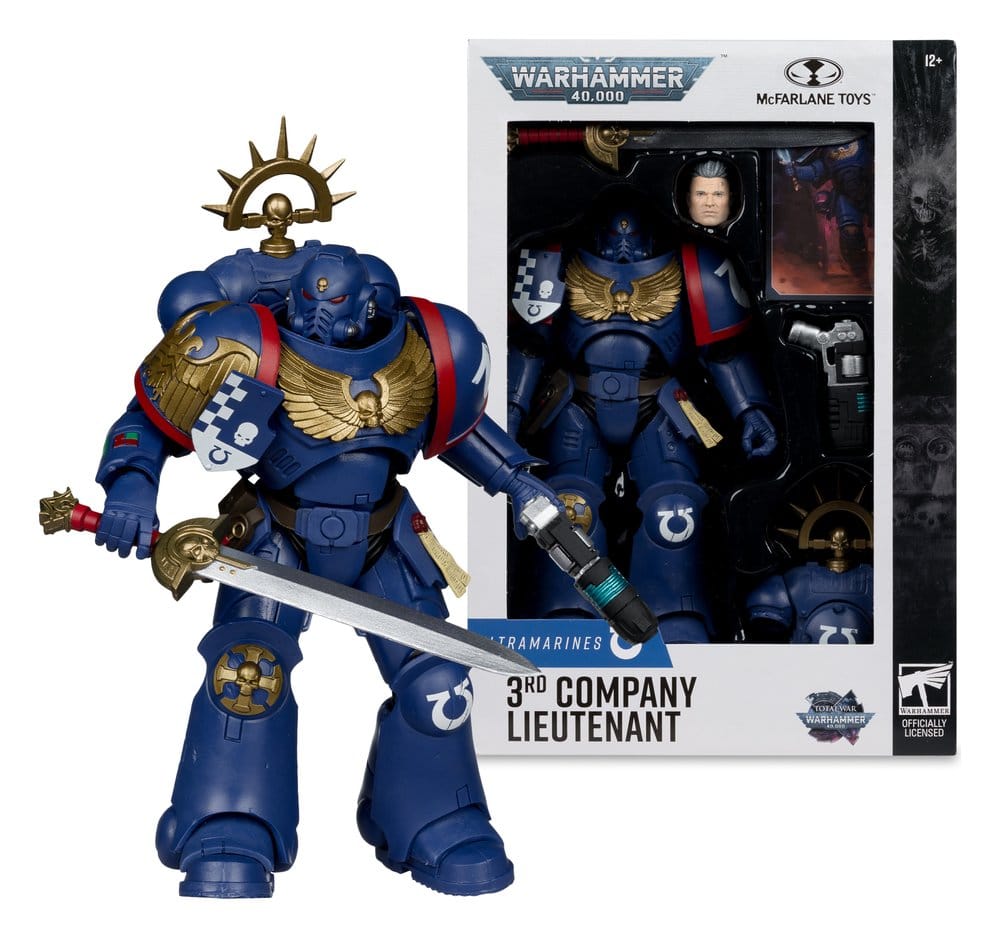 McFarlane Toys Warhammer 40,000 Total War 3rd Company Lieutenant (Ultramarines) Actionfigur