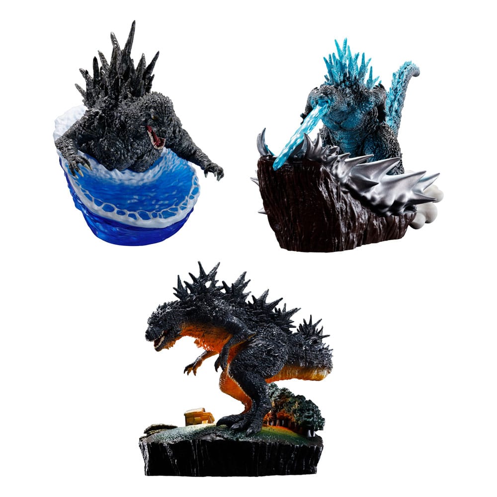 Megahouse Godzilla From Zero To Minus One Set Petitrama EX Series 3er-Pack Statuen
