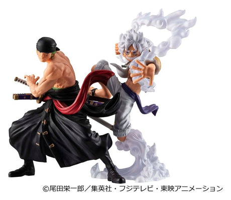 Megahouse One Piece 2er-Pack Monkey D. Ruffy Gear Fifth & Roronoa Zoro (with gift) Wallstar Figuren