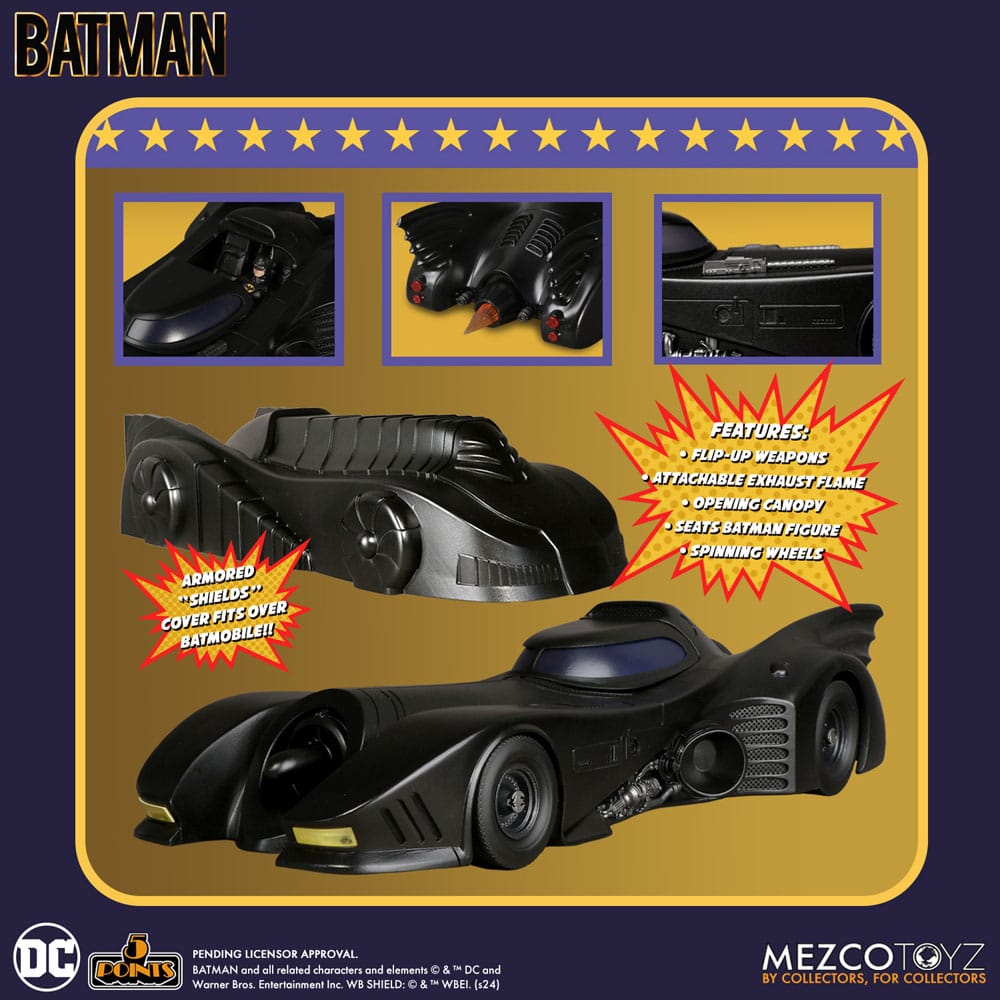 Mezco Toys Batman (1989) Batmobile 5 Points Fahrzeug