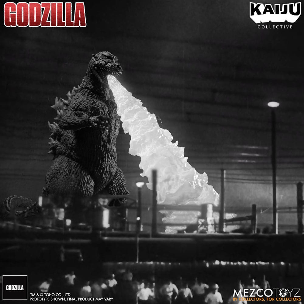 Mezco Toys Godzilla (1954) Kaiju Collective Godzilla - Black & White Edition Actionfigur