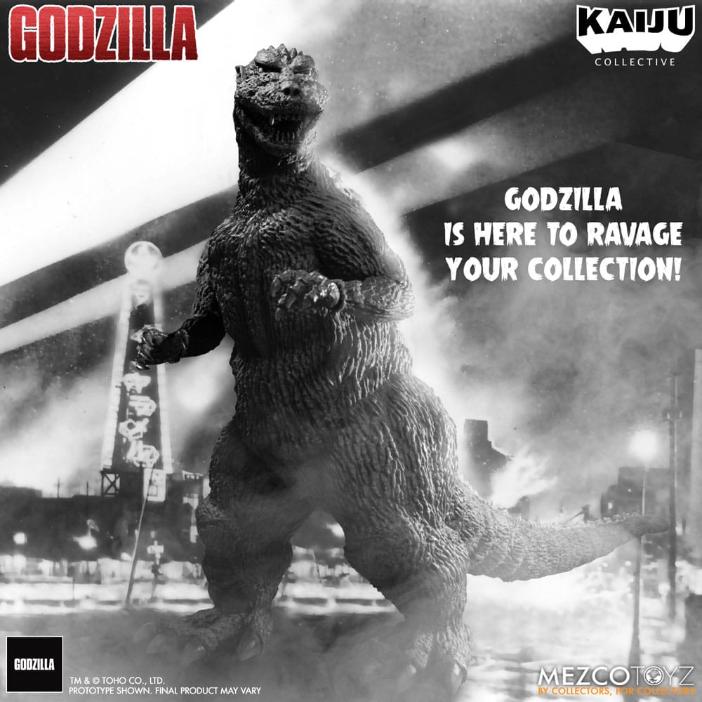 Mezco Toys Godzilla (1954) Kaiju Collective Godzilla - Black & White Edition Actionfigur