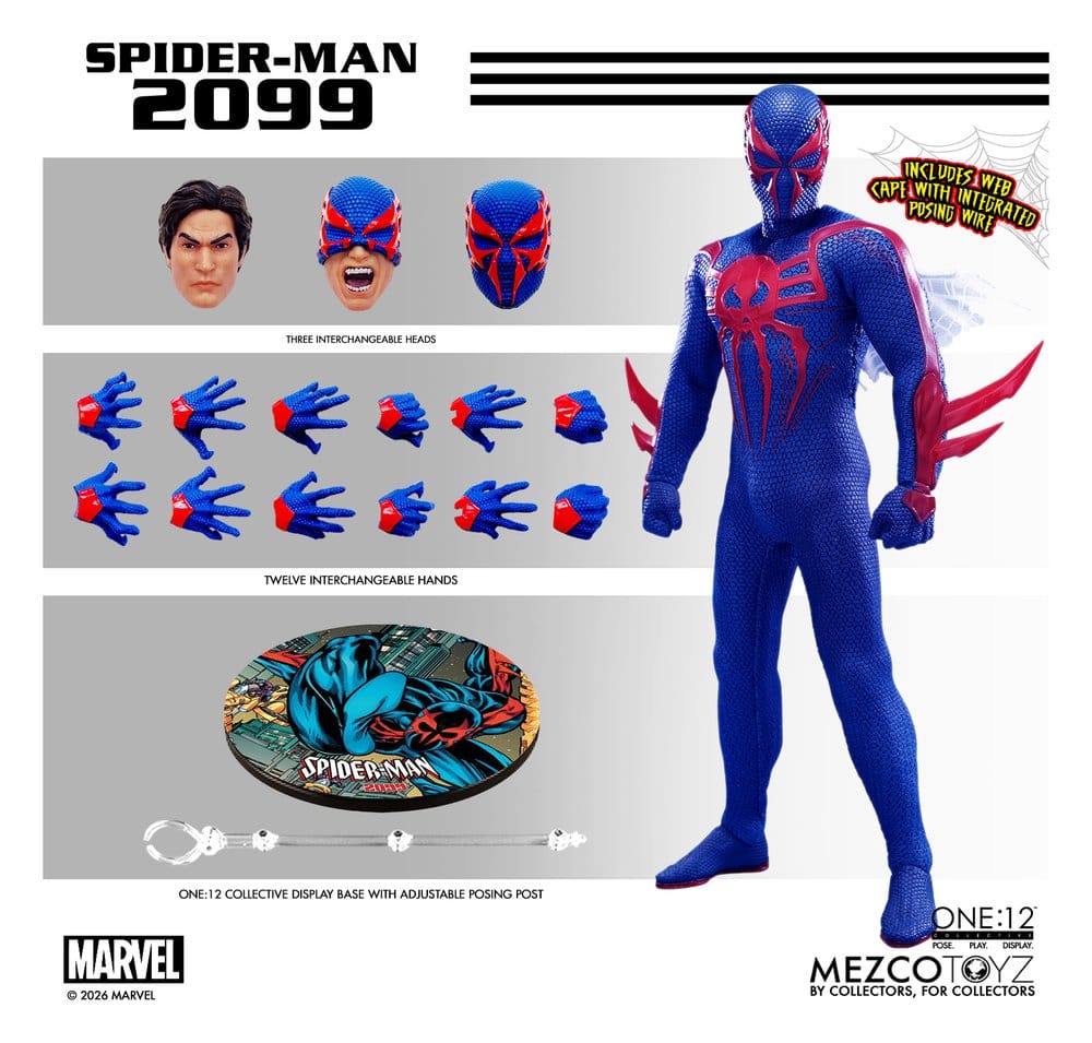 Mezco Toys Marvel Comics 2 Spider-Man 2099 One:12 Collective 1/12 Actionfigur