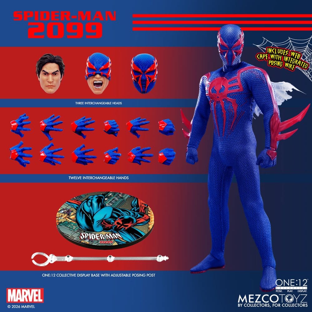 Mezco Toys Marvel Comics One:12 Collective Actionfigur 1/12 Spider-Man 2099 17 cm