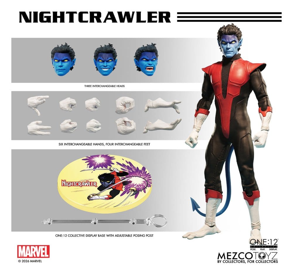 Mezco Toys Marvel X-Men Nightcrawler One:12 Collective 1/12 Actionfigur