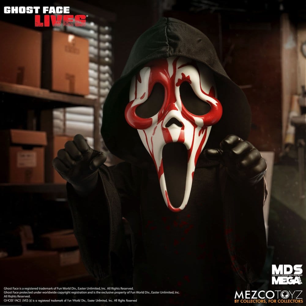 Mezco Toys Scream Bloody Ghost Face MDS Roto Puppe