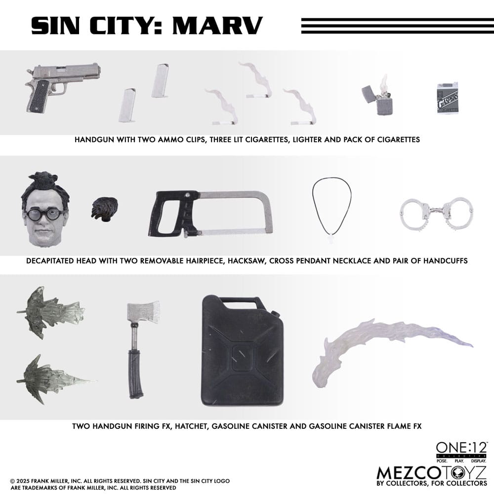 Mezco Toys Sin City Marv 1/12 Actionfigur