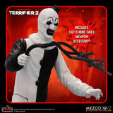 Mezco Toys Terrifier 2 5 Points Art the Clown and The Little Pale Girl Actionfigur