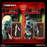 Mezco Toys Terrifier 2 5 Points Art the Clown and The Little Pale Girl Actionfigur
