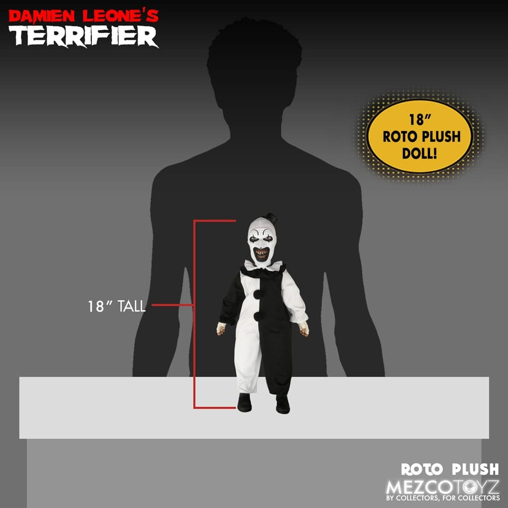 Mezco Toys Terrifier Art the Clown 46 cm Roto Plüschfigur