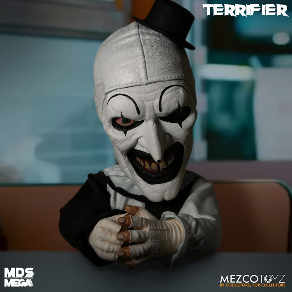 Mezco Toys Terrifier Art the Clown with Sound MDS Mega Scale Puppe