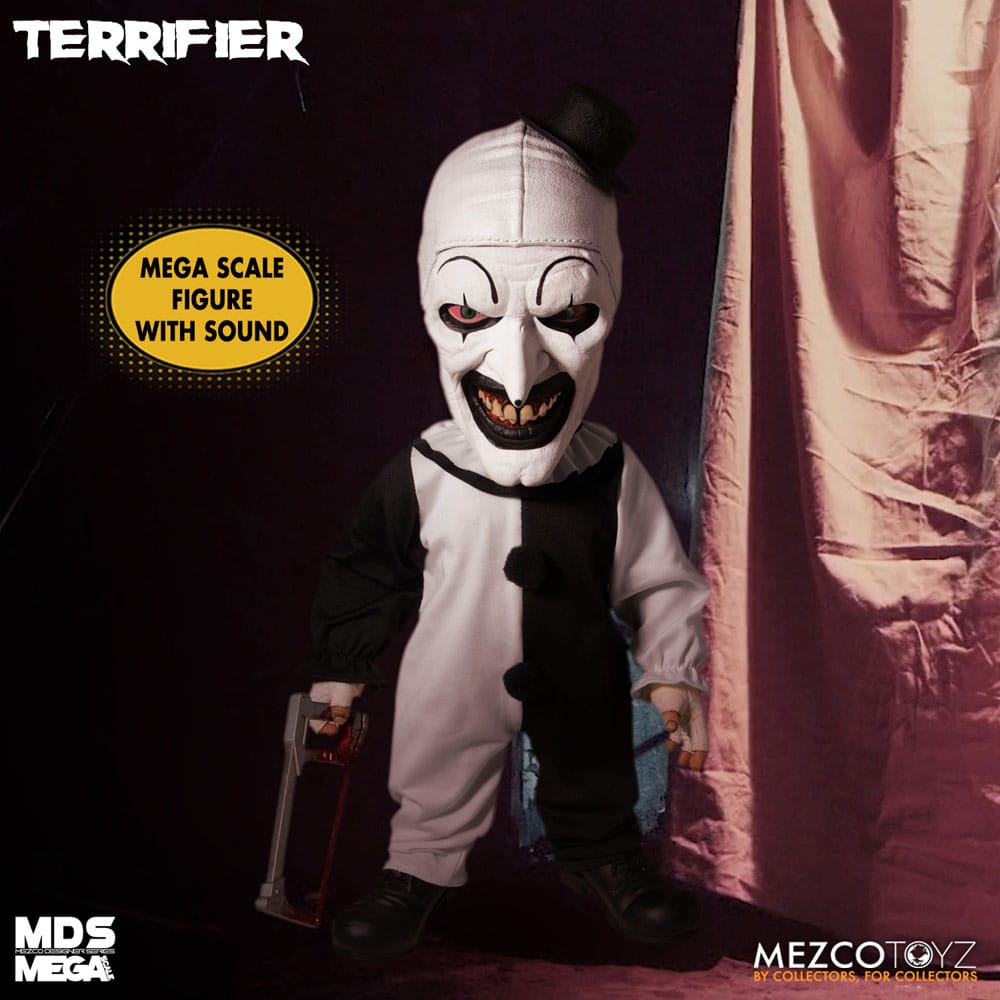 Mezco Toys Terrifier Art the Clown with Sound MDS Mega Scale Puppe
