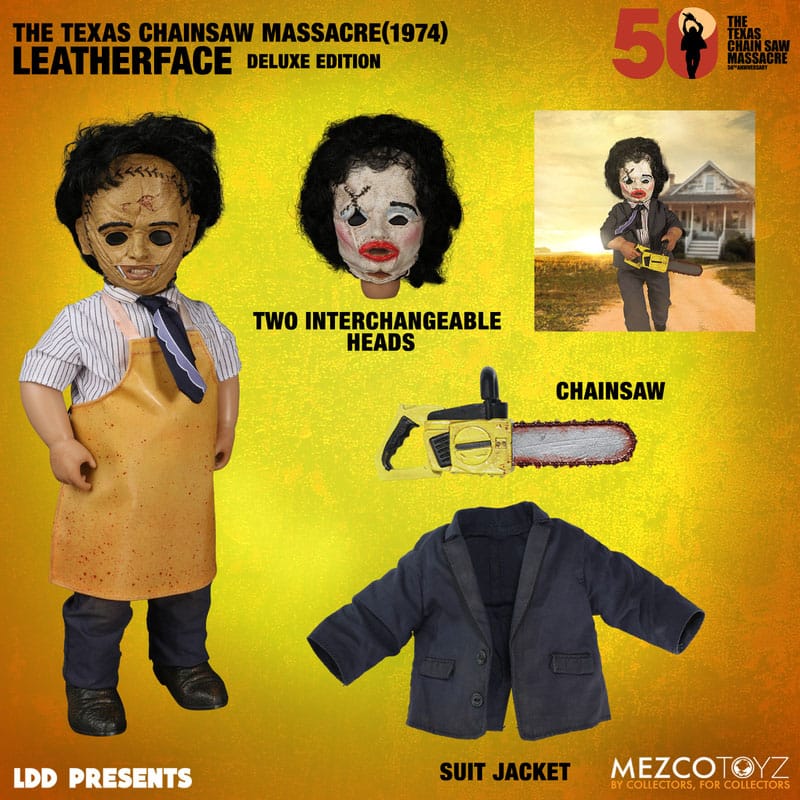 Mezco Toys The Texas Chainsaw Massacre (1974) Leatherface LDD Presents Puppe