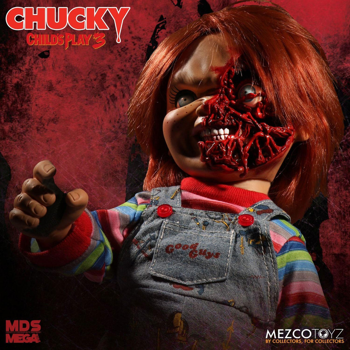 Mezco Toyz Chucky Die Mörderpuppe 3 Pizza Face MDS Mega Scale Puppe