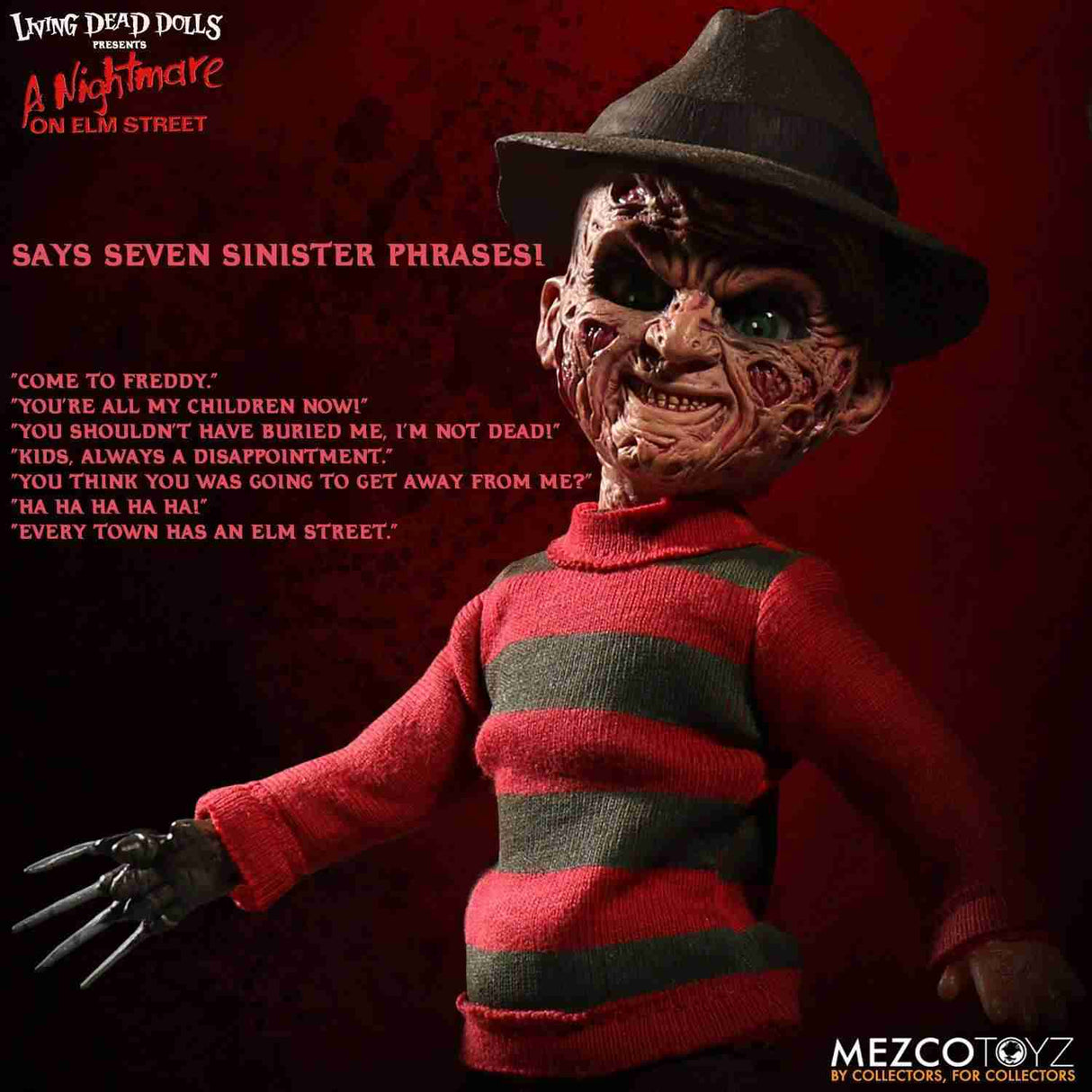 Mezco Toyz Nightmare on Elm Street Freddy Krueger Talking LDD Living Dead Dolls