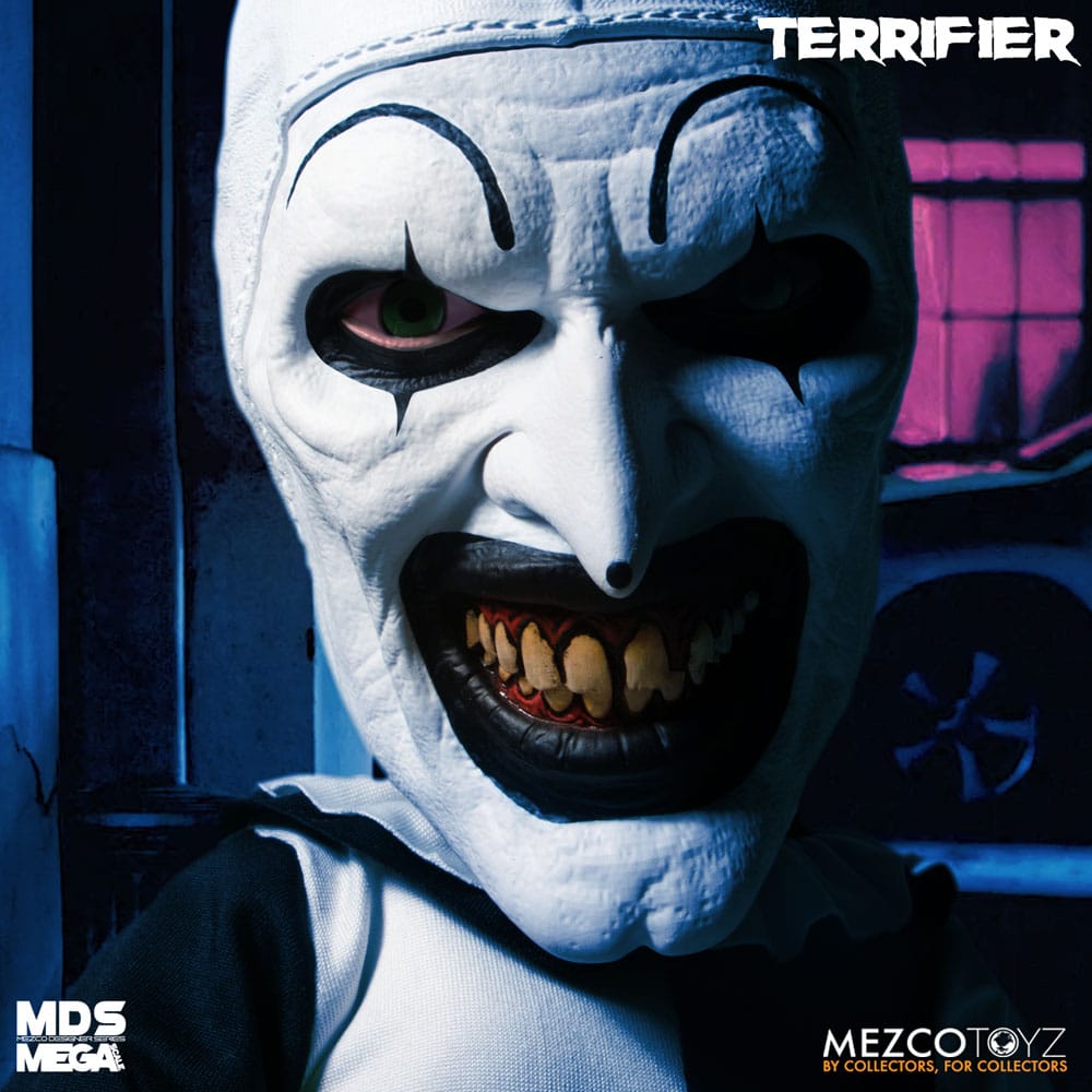 Mezco Toyz Terrifier Art the Clown with Sound MDS Mega Scale Puppe