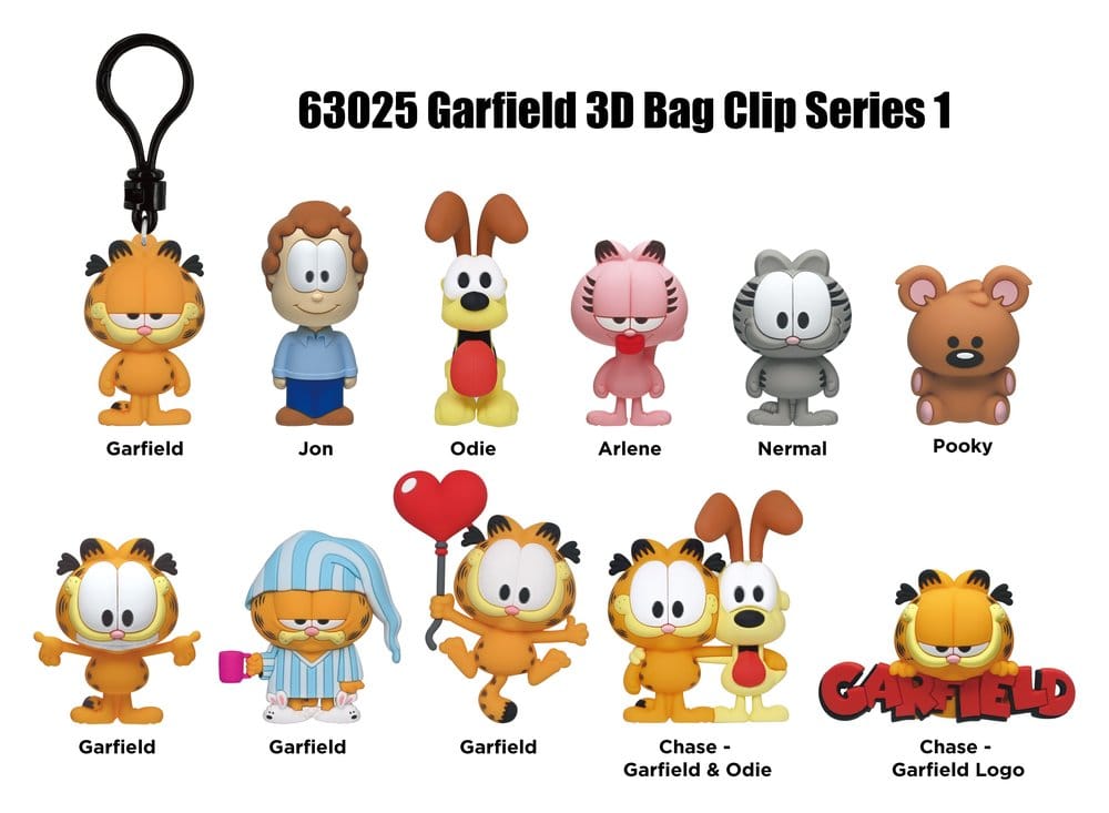 Monogram Int. Garfield Serie 1 Display (24) 3D Taschenanhänger