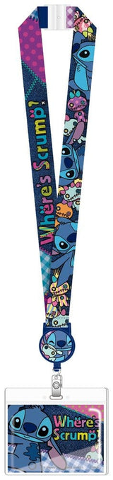 Monogram Int. Lilo & Stitch Luxus-Schlüsselband mit Kartenhalter Stitch Where’s Scrump?