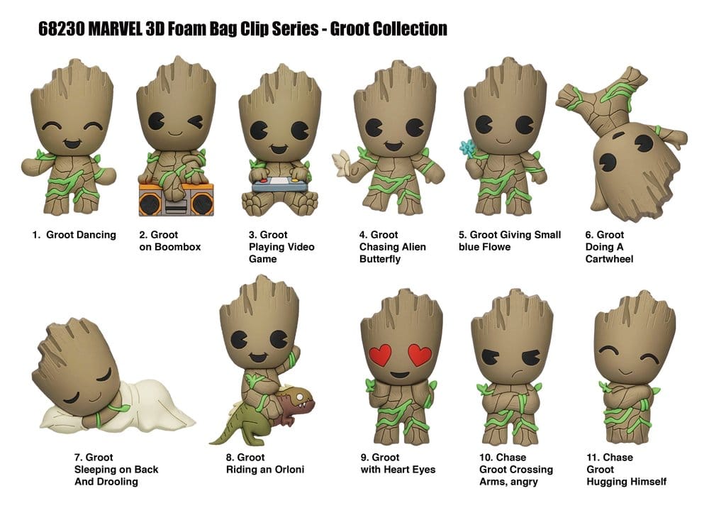 Monogram Int. Marvel Groot Serie 1 Blind Bag Display (24) 3D Taschenanhänger