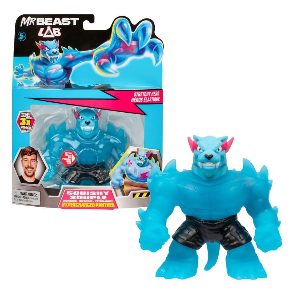 Moose Toys MrBeast Lab Goo Jit Zu Hypercharged Panther 11 cm Dehnbare Figur