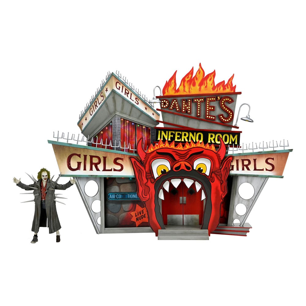 NECA Beetlejuice (1988) Diorama Trenchcoat with Spikes Inferno Room Deluxe Set