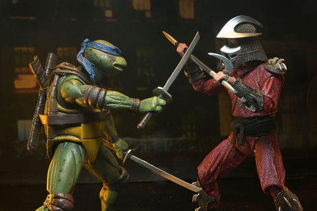 NECA Teenage Mutant Ninja Turtles (1990 Movie) Roof Top Battle Shredder vs Leo Actionfigur