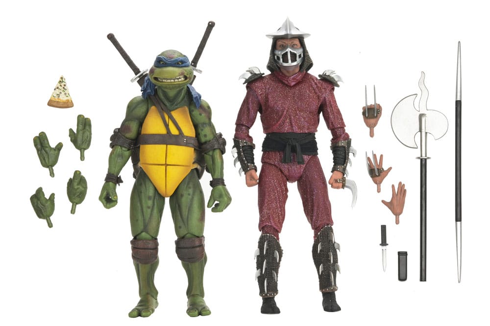 NECA Teenage Mutant Ninja Turtles (1990 Movie) Roof Top Battle Shredder vs Leo Actionfigur