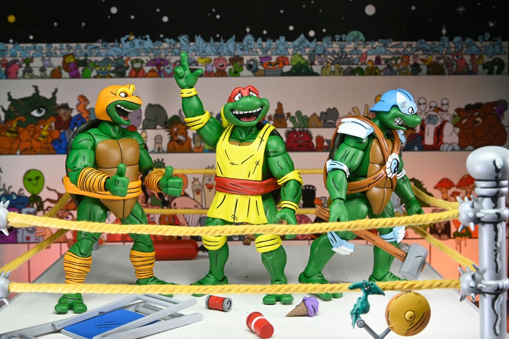 NECA Teenage Mutant Ninja Turtles (Archie Comics) Stump Wrestling Turtles 4er-Pack Actionfigur