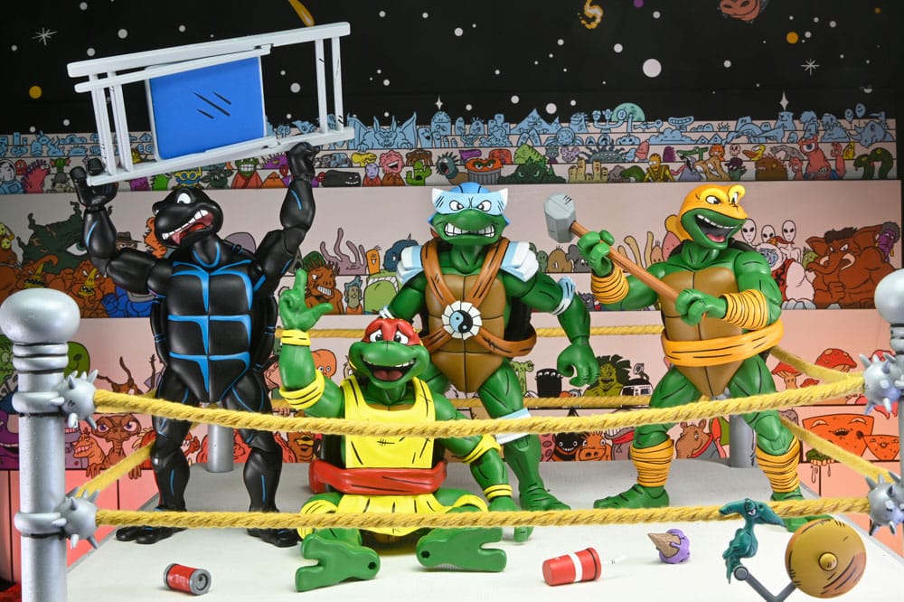 NECA Teenage Mutant Ninja Turtles (Archie Comics) Stump Wrestling Turtles 4er-Pack Actionfigur