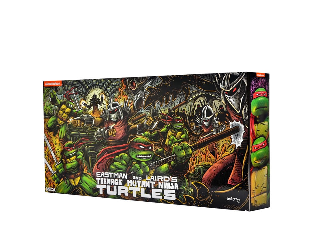 NECA Teenage Mutant Ninja Turtles (Mirage Comics) Leonardo Raphael Michelangelo Donatello 4er-Pack Actionfiguren