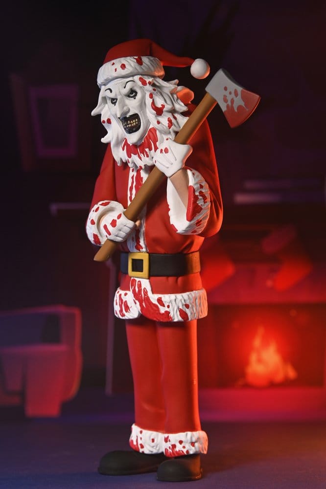 NECA Terrifier 3 Toony Terrors Art the Clown Santa Suit Bloody Version Actionfigur