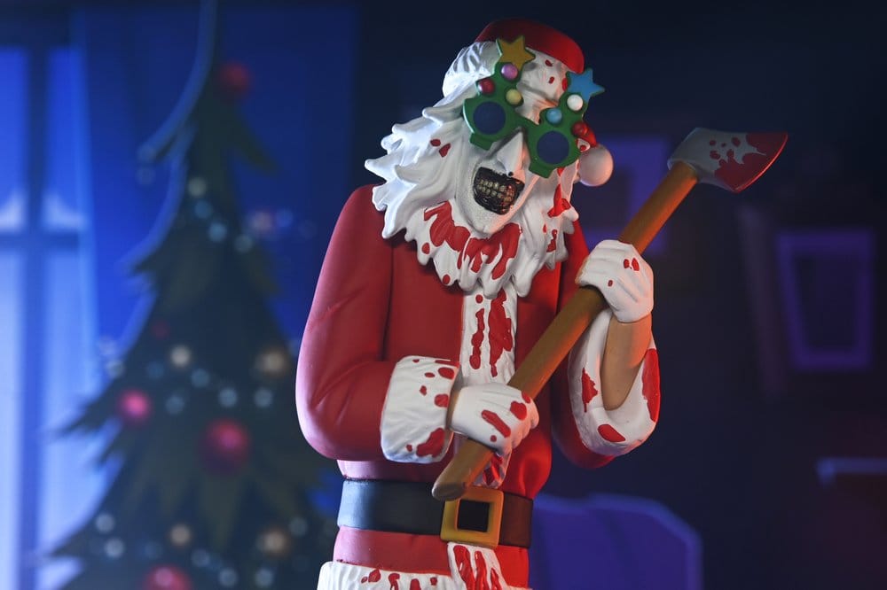 NECA Terrifier 3 Toony Terrors Art the Clown Santa Suit Bloody Version Actionfigur