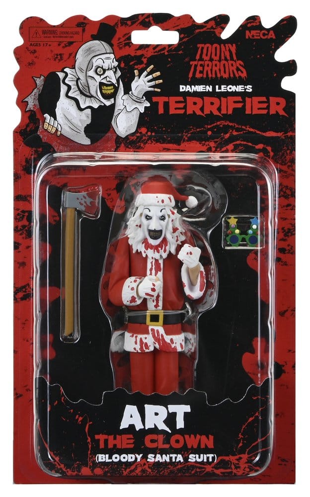 NECA Terrifier 3 Toony Terrors Art the Clown Santa Suit Bloody Version Actionfigur