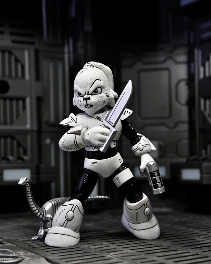NECA Usagi Yojimbo Space Usagi Yojimbo Black & White Actionfigur 18 cm