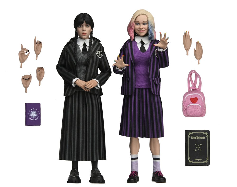 NECA Wednesday Actionfiguren 2er Pack Wednesday Addams (Nevermore Uniform) and Enid 20 cm