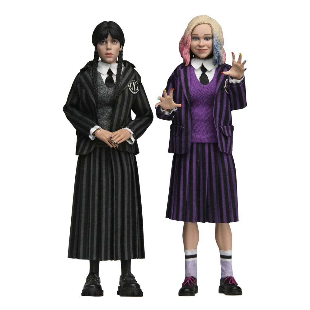 NECA Wednesday Actionfiguren 2er Pack Wednesday Addams (Nevermore Uniform) and Enid 20 cm
