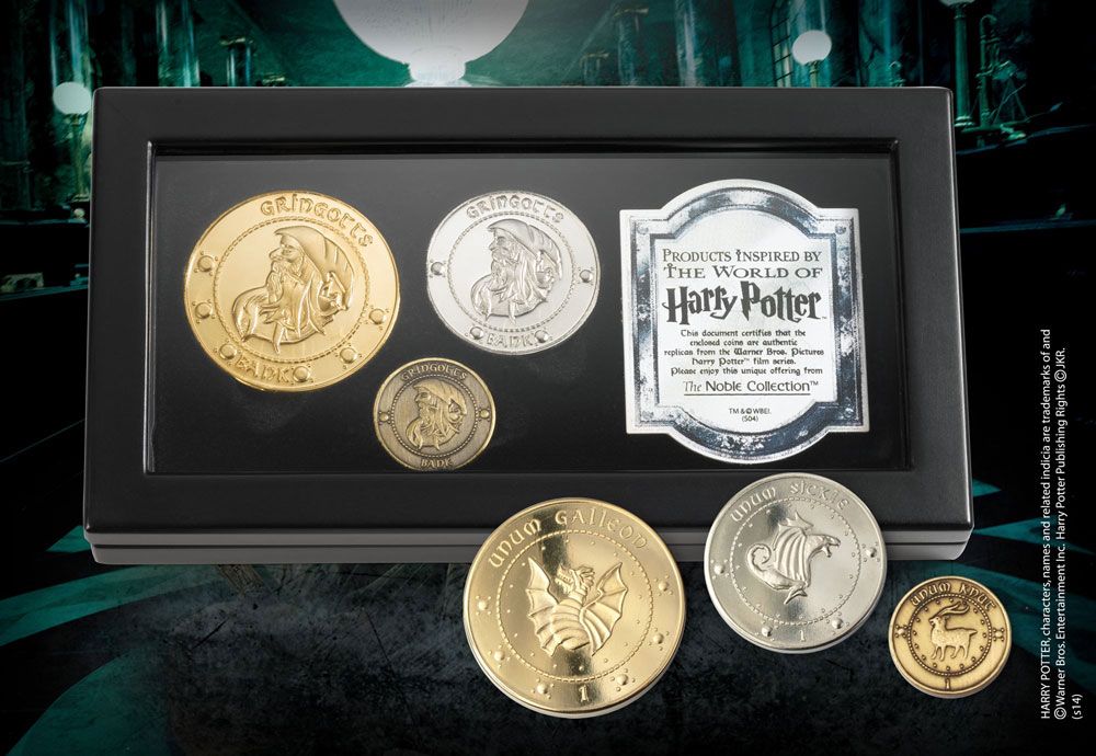 Noble Collection Harry Potter Gringotts Bank Muenzen Set Replik