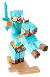 Noble Collection Minecraft Diamond Armor Steve und Pferd Diorama Figur