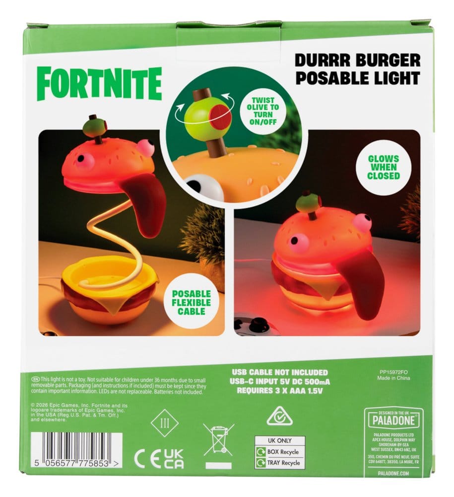 Paladone Products Fortnite Durrr Burger Posable Leuchte