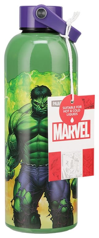 Paladone Products Marvel Universe Hulk Trinkflasche Metall mit Trageschlaufe