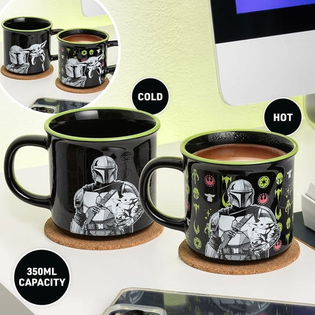 Paladone Products Star Wars The Mandalorian Mandalorian And Grogu Tasse Mit Thermoeffekt