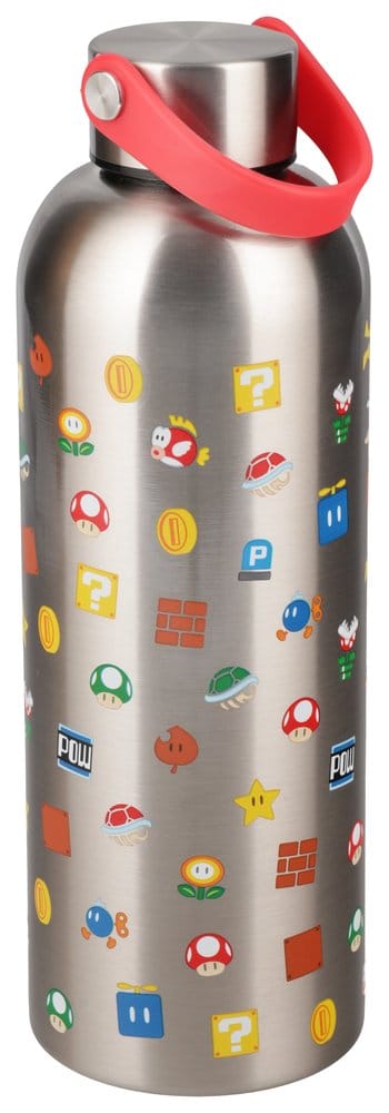 Paladone Products Super Mario Metall Trinkflasche mit Trageschlaufe