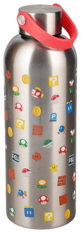 Paladone Products Super Mario Metall Trinkflasche mit Trageschlaufe