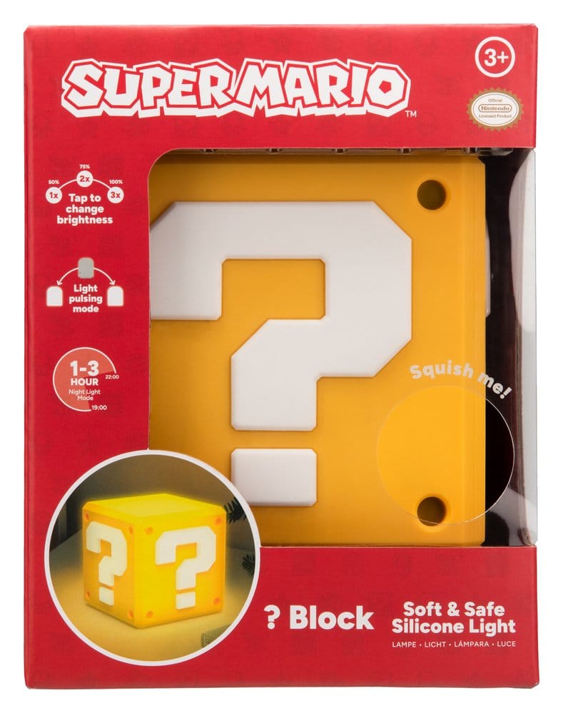 Paladone Products Super Mario Question Block SquishyGlo Silikon-Leuchte Rechargeable
