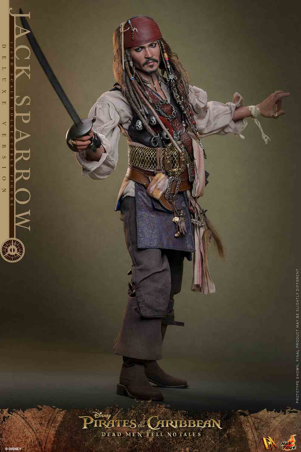 Pirates of the Caribbean - Jack Sparrow Deluxe DX38 Dead Men Tell No Tales Actionfigur Hot Toys
