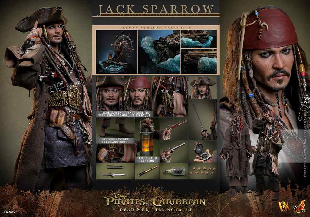 Pirates of the Caribbean - Jack Sparrow Deluxe DX38 Dead Men Tell No Tales Actionfigur Hot Toys