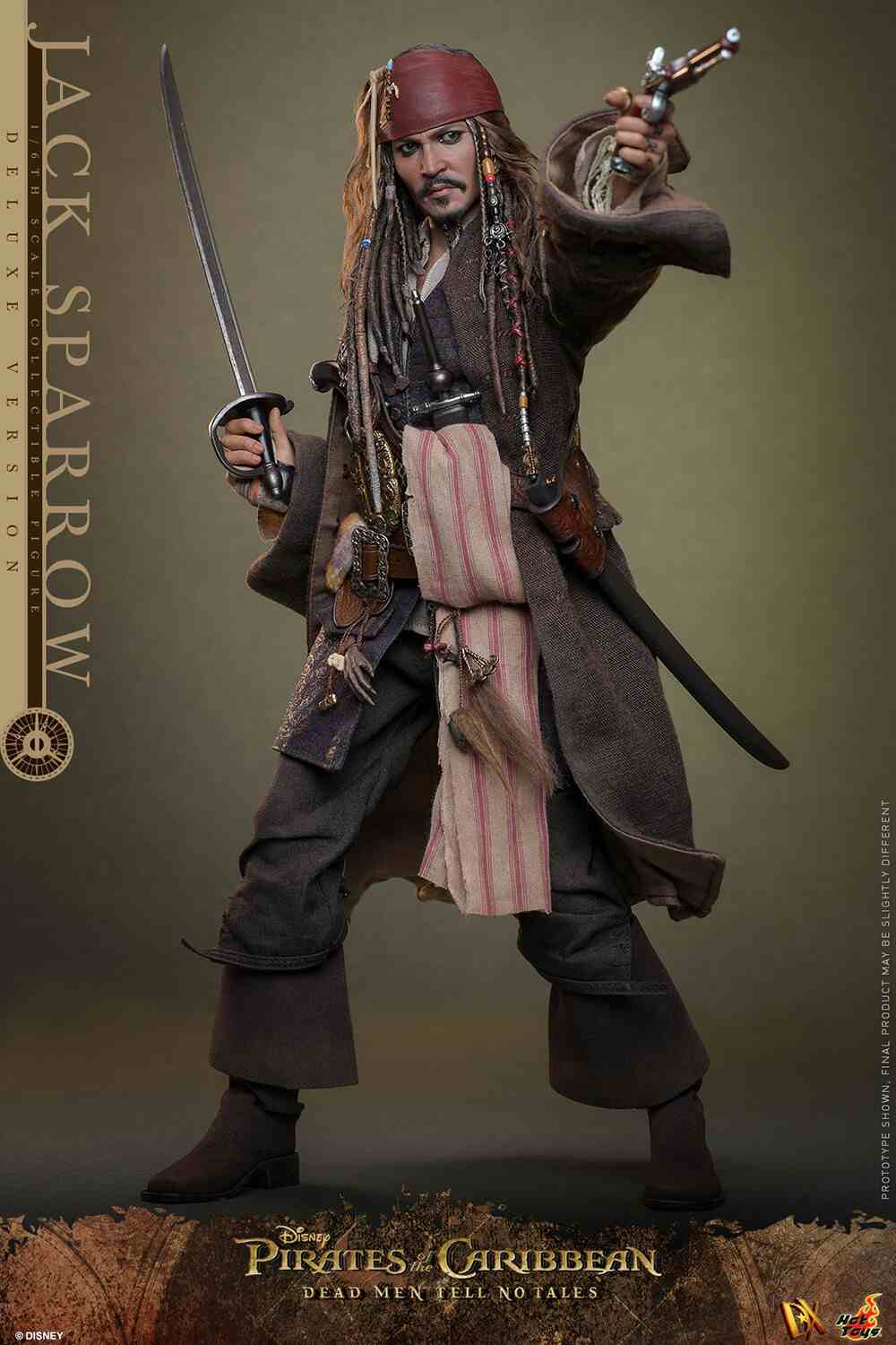 Pirates of the Caribbean - Jack Sparrow Deluxe DX38 Dead Men Tell No Tales Actionfigur Hot Toys