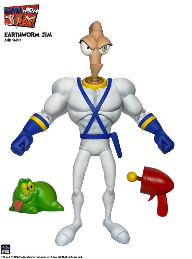 Premium DNA Toys Earthworm Jim - Earthworm Jim & Snot Wave 1 Actionfigur